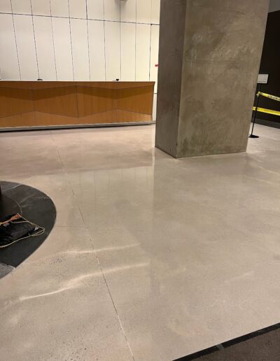 floor under progress of polishing